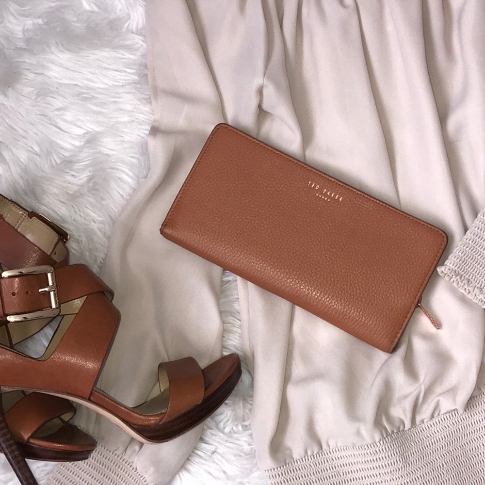 Ted Baker Tan Leather Zip Wallet